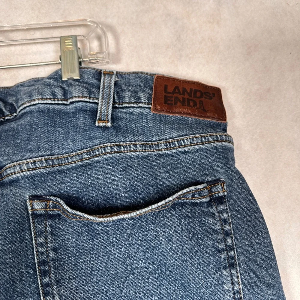 Lands' End Jeans Mens 46T Square Rigger Blue Excellent Straight Leg Denim
